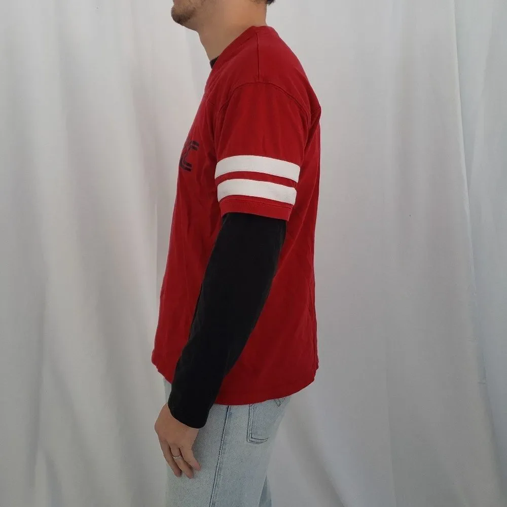 Y2K Polo Ralph Lauren Red and Black‎ Layered Long Sleeve Tee